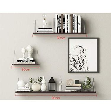 Imagem de Prateleira de anteparo de parede prateleira de parede prateleira flutuante de fundo simples e moderno prateleira de armazenamento de áudio e vídeo para sala de estar (cor: preto) (branco preto) (preto