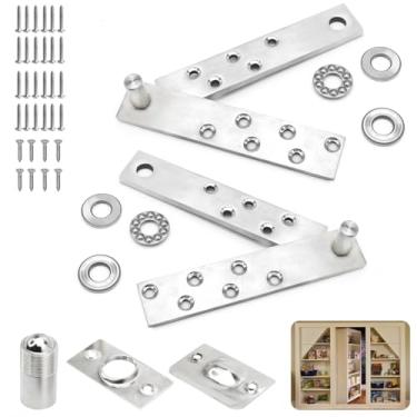 Imagem de Tantopoer Dobradiças de porta ocultas dobradiças de porta pivô dobradiças de porta secretas pesadas dobradiças ocultas de estante de livros dobradiças invisíveis de aço inoxidável