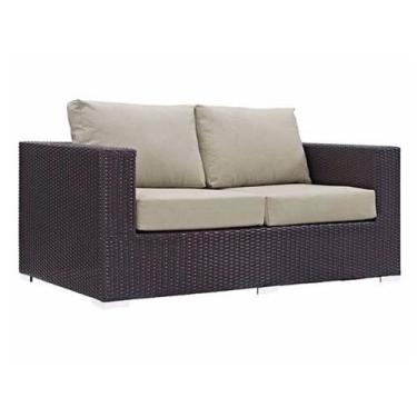 Imagem de Sofá de jardim sacada varanda área externa sofá de fibra junco sintéti