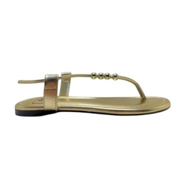 Imagem de Rasteira Moleca Básica Calce Fácil Feminina - Dourado - 35