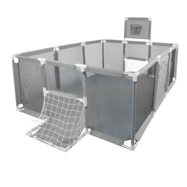 Imagem de Chiqueirinho Baby Bear Cercadinho Grande para Bebês e Crianças | Cinza | Segurança & Conforto