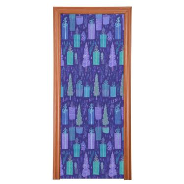 Imagem de ATTX Capa para porta da frente da árvore - Decoração de férias de tecido elástico lavável para festas, casa, decoração de porta da frente, 35 x 79 polegadas (415)