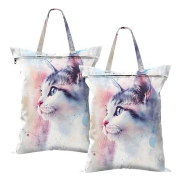 Imagem de SEHANY 2 peças de sacos grandes de lavanderia com alça, à prova d'água, bolsa de roupa para viagem e natação