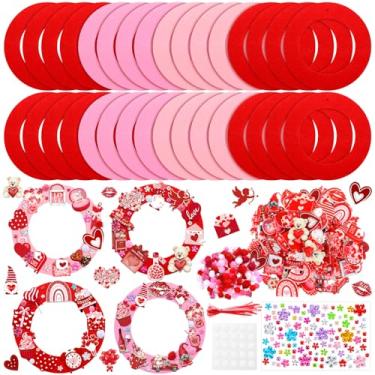 Imagem de Suilung 32 conjuntos de kits de artesanato para o dia dos namorados para adultos, feltro, coração, caminhão, urso, atividade, faça você mesmo, kits de guirlanda de dia dos namorados, ornamentos para