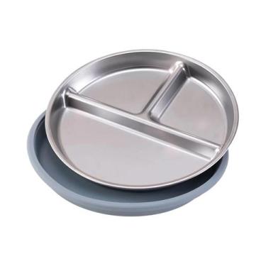 Imagem de Prato De Aço Inoxidável Para Crianças Com Ventosas Destacáveis, Tigela