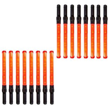 Imagem de Bastao Sinalizador Kit 16 Unidades Transito Estacionamento Aeroporto Sinalizaçao Obra Estrada Rua