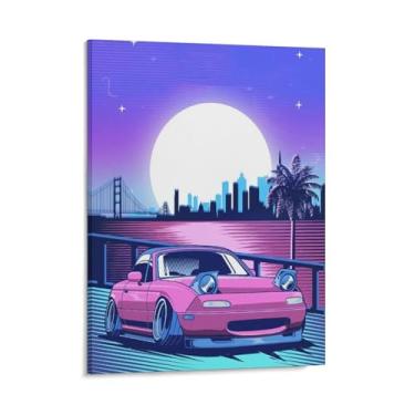 Imagem de HouLaiZhe Jdm Carro Modificado Mx5 Palmeira Vapor Onda Pôsteres Tela Estética Sala Decoração de Parede Impressões Galeria Sala Decoração de Parede para Quarto Sala de Estar Escritório 16 x 20