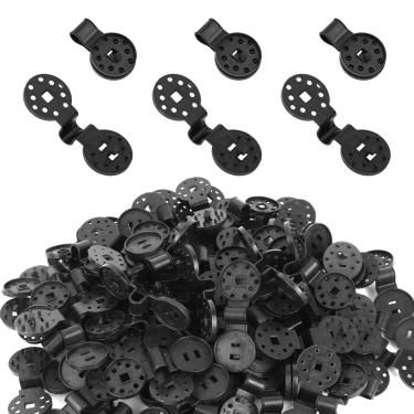 Imagem de 50 Clipes Tecido Sombra, Fechos Redondos Plástico para Tela de Proteção Solar Rede Antipássaros Cobertura para Jardim e Estufa Acessórios Reutilizáveis à Prova de Vento e Seguros (Preto)