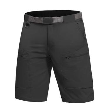 Imagem de Shorts de caminhada cargo FREE SOLDIER leves para homens, pretos