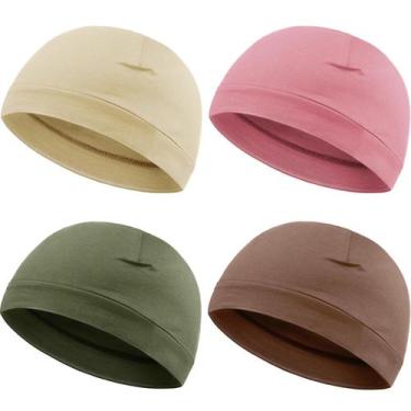 Imagem de Gorros Skull Caps Syhood de algodão macio, 4 peças