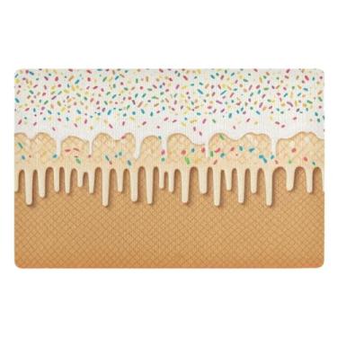 Imagem de STAYTOP Tapete de porta com textura de sorvete, entrada externa, 81 x 50 cm, tapete de boas-vindas externo/interno, tapetes de banho fofos, capacho frontal antiderrapante para entrada, pátio, áreas de