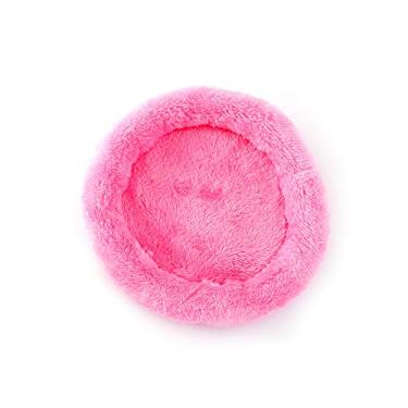 Imagem de Cama Redonda de Pelúcia Macia para Pets Pequenos Gatos Cães Hamster Porco Espinho Coelho Casa Pet Confortável com Borda Elevada Suporte ao Pescoço Microfibra Alta Densidade Fluffy Fundo à Prova Água e