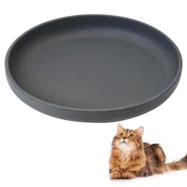 Imagem de BNOSDM Tigela de silicone antiderrapante para comida de gato, tigela plana para cães com ventosa rasa para filhotes de cachorro e prato de água para animais de estimação pequenos e médios (cinza aço)