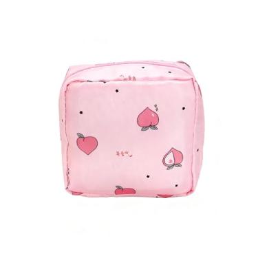 Imagem de Bolsa feminina para guardar moedas e absorventes higiênicos – 3 opções de estilo, estampas de cacto/unicórnio/pêssego para uso versátil, rosa, Tendência
