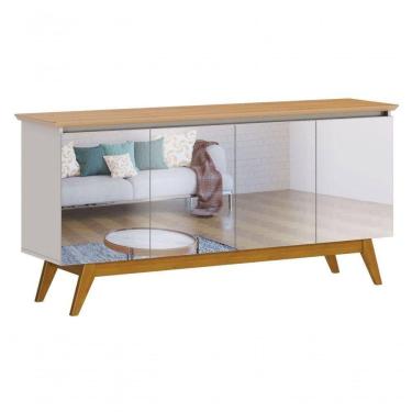 Imagem de Buffet Classic Off White Com Nature E Espelho - Imcal Móveis