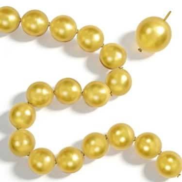 Imagem de Balões de elos rápidos dourados, 60 peças para correntes de arco de parede de balão, balões articuláveis de 15 cm para casamento, aniversário, chá de bebê, noivado, formatura, chá de panela