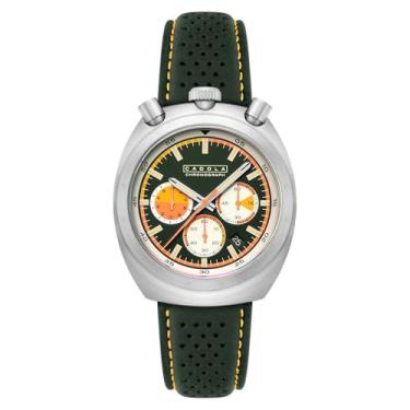 Imagem de Cadola Relógio masculino Testa Di Toro Cronógrafo Interlagos 1972 edição limitada com pulseira de couro CD-1058 de 42 mm, Verde Speedster, 22mm