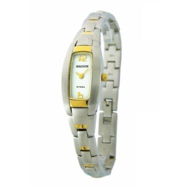 Imagem de Relógio Magnum Feminino Ref: Ma28261B Retangular Bicolor
