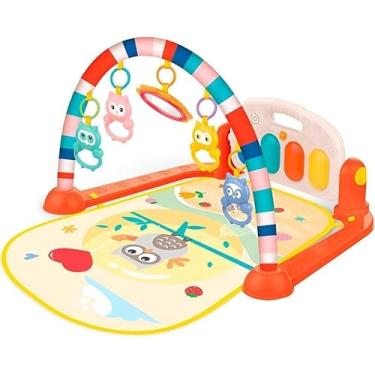Imagem de Tapete de Atividades Baby Musical com Luzes e Sons • Teclado Interativo e Móbiles • Estimula Coordenação Motora e Sentidos • Ideal para Bebês a partir de 2 Meses| Laranja