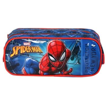 Imagem de Estojo Escolar Triplo Bolsinha Lápis Spiderman Homem Aranha-Unissex