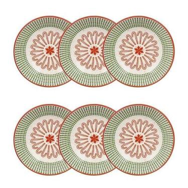 Imagem de Jogo de 6 Pratos Fundos 20,5 cm Oxford Malabarismo Natalino