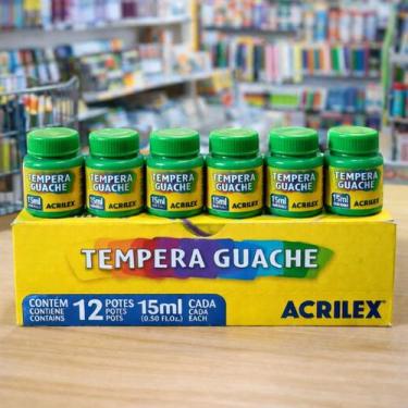 Imagem de Tinta Guache Acrilex 15ml  Caixa Fechada com 12 Unidades da Mesma Cor,