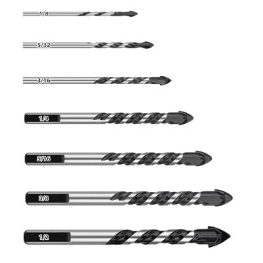 Imagem de 10 brocas de cerâmica ponta de liga de aço para vidro, tijolo, azulejo, concreto (3-12 mm)