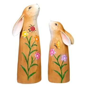 Imagem de Estatueta de Coelho da Páscoa | Decoracao de Festa em Resina - Escultura Decorativa Para Mesa - Para Sala Estante Escritorio Quarto Jardim Patio E