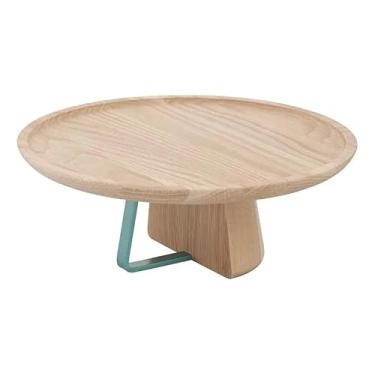 Imagem de Boleira De Madeira Com Alça Turquesa Cozinha Mesa Posta