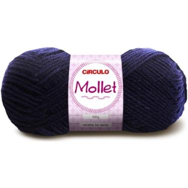 Imagem de Fio Mollet Círculo 100g 200m Lã Acrílica Tricô Crochê Artesanato Touca Cachecol Inverno Novelo (640 - MARINHO)