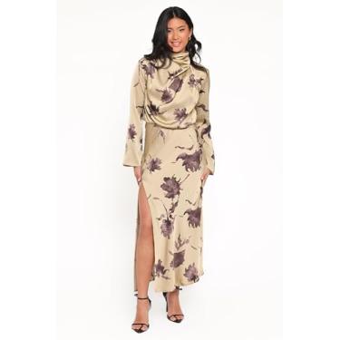 Imagem de Petal & Pup Vestido feminino Kristyn-manga comprida-midi-verde-oliva floral, Floral oliva, G