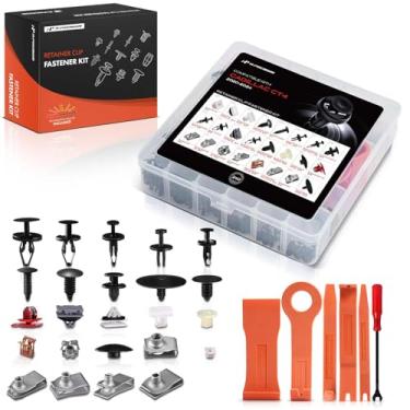 Imagem de A-Premium Kit de clipes de retenção de carro de 240 peças (21 tipos) compatível com Cadillac CT4 2020-2024 para-choque forro de para-choque isolamento do capô pino de pressão automático conjunto de