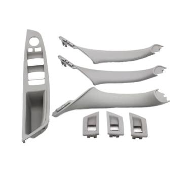 Imagem de Compatível para BMW Série 5 F10 F11 523i 525i 528i 530i LHD RHD Bege Preto Marrom Oyster Porta interna do carro Apoio de braço dentro do conjunto de maçaneta de tração(LHD Gray)