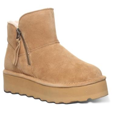 Imagem de BEARPAW Bota feminina retrô Maren | Bota feminina clássica de camurça | Bota feminina sem cadarço | Bota de inverno confortável | Várias cores e tamanhos, Café gelado sólido, 35