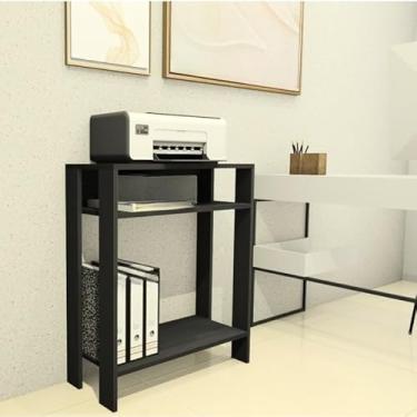 Imagem de Mesinha Aparador Moderna em MDF – Mesa de Apoio Estreita para Sala, Quarto e Escritório (PRETO)