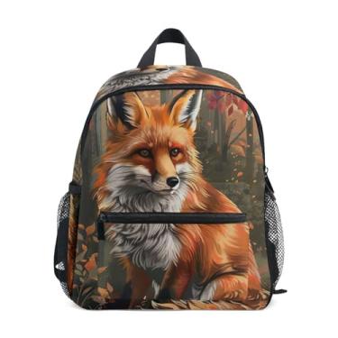 Imagem de GAIGEO Autumn Forest Fox Child Backpack with Whistle, Adjustable Chest Strap, Baby Boy Backpack Lightweight & Compact for Ages 3-8