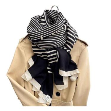 Imagem de Cachecol Lenço Xale Feminina Longa Estampado 180 X 90cm Frio - D Prese