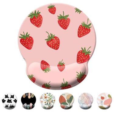 Imagem de Mouse pad fofo suporte de pulso, mouse pad ergonômico com descanso de pulso, mousepad confortável com descanso de pulso suave, mouse pads para alívio da dor para base antiderrapante, computador,