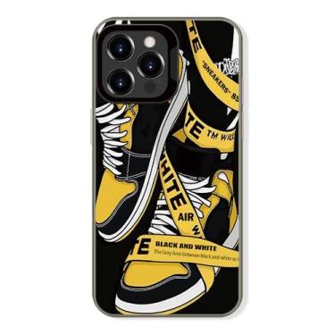 Imagem de Cairiocoin Capa de telefone da marca de calçados esportivos compatível com iPhone 13 Pro Max de 6,7 polegadas, Cool Ins Off Tênis clássico etiqueta branca ou preta estética antiderrapante à prova de
