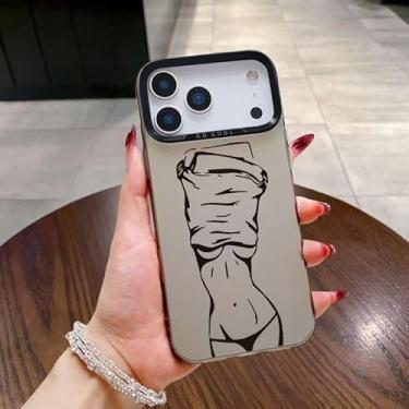 Imagem de Capa de telefone compatível com iPhone 17 de 6,3 polegadas, design de padrão de beleza sexy, capa protetora de TPU transparente e macia, à prova de choque, adequada para iPhone 17 Pro Max/16/15/14/13