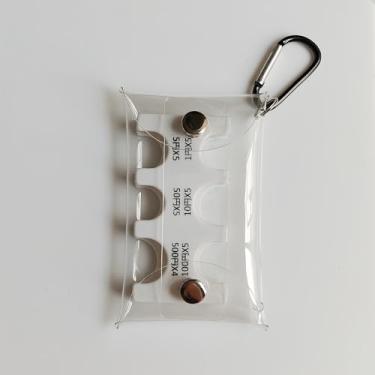 Imagem de Bolsa de armazenamento de moedas, transparente, impermeável, leve, durável, mini bolsa para viagens, compras e transporte diário com mosquetão, Branco, Minimalista