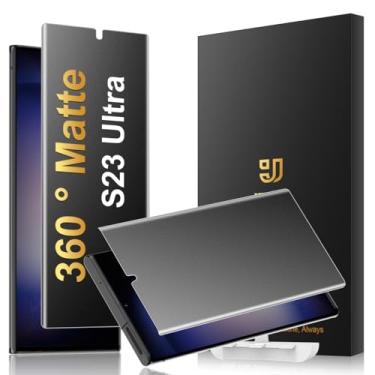 Imagem de JEHOO [Pacote com 2] Protetor de tela de privacidade de TPU fosco de 4 vias 360° para Samsung Galaxy S23 Ultra (não é vidro), compatível com sensor de impressão digital, filme flexível adesivo