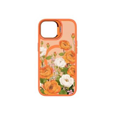 Imagem de Dretal Capa magnética para S26 Ultra floral, suporte de lente embutido, protetor de tela, capas magnéticas translúcidas foscas, à prova de choque, para mulheres e meninas, estampa floral para S26