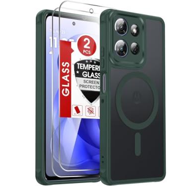 Imagem de LeYi Capa para Moto G-Power-2025: [Ajuste Mag-Safe] com protetor de tela 2X e protetor de câmera elevado, fino, translúcido, toque suave e capa de corpo inteiro para Android Motorola 2025, verde