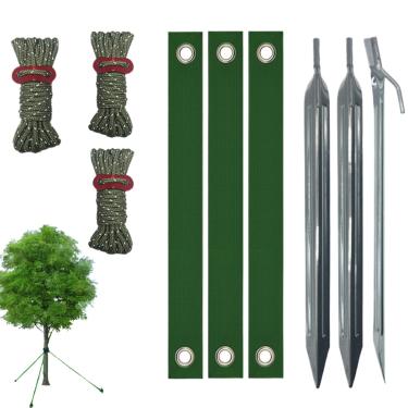 Imagem de Estacas para Árvores,Estacas de Ancoragem Planas | Kit de Correção de Inclinação de Plantas,Para Jardim Relvado Estufa Pátio Vedação Treliça e Paisagismo