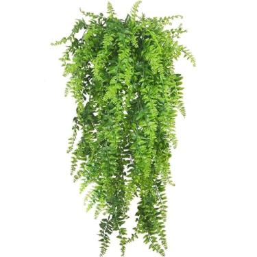 Imagem de CATTREE Vinhas artificiais de Boston para pendurar plantas falsas samambaia hera sintética resistente a UV vegetação folhas de videira falsas rattan para decoração interna ao ar livre, cestas de