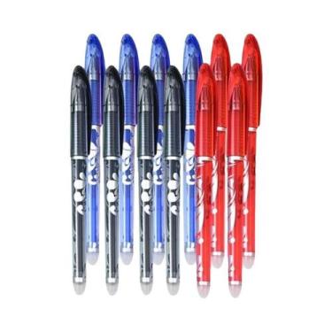 Imagem de Canetas Gel Coloridas Apagáveis 12pcs Ponta Média 0.5mm Escrita Suave 