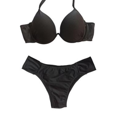 Imagem de Biquíni feminino preto bojo meia taça com aro inteiro P ao 50 - Gerbya