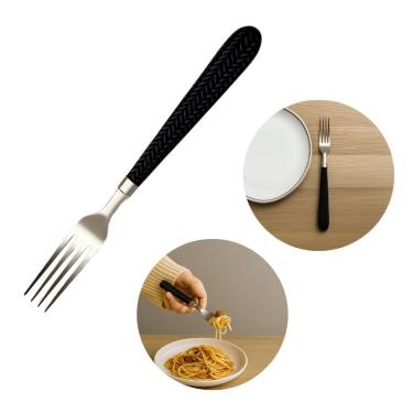 Imagem de Jogo com 6 Garfos de Mesa Aço Inox Premium Cabo Preto