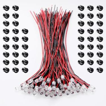 Imagem de OWOFYDR Diodos emissores de luz LED pré-cabeados de 12 volts 5 mm, micro diodos de luzes LED para kit sortido de modelos, mini lâmpadas LED simples de 12 V (flash lento/50 peças, 5 mm)